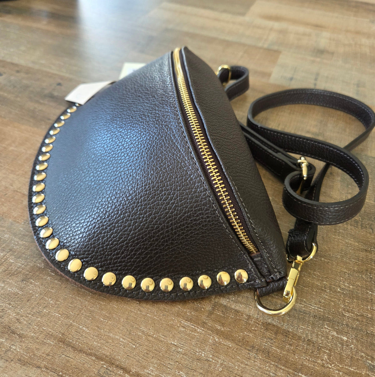 Sac Béatrice Cherry Paris chocolat – vue de côté